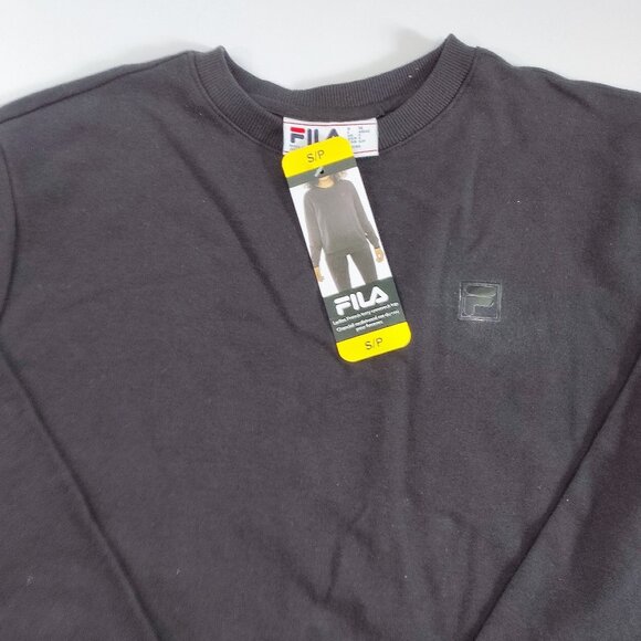 Fila French terry crewneck top sweatshirt  NWT black women's size S - Picture 2 of 12